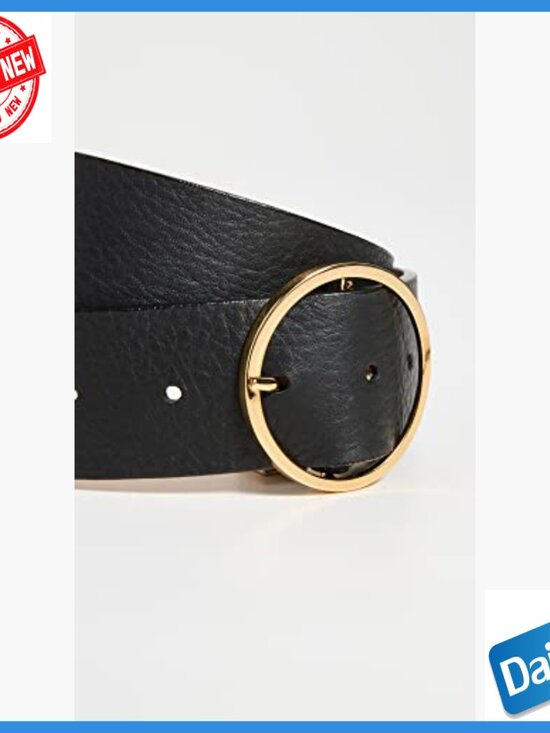Small Genuine Leather Belt with Gold Hardware, 1.75in Width main image 4